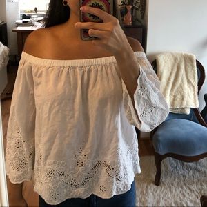 Floral Lace Off the Shoulder Top